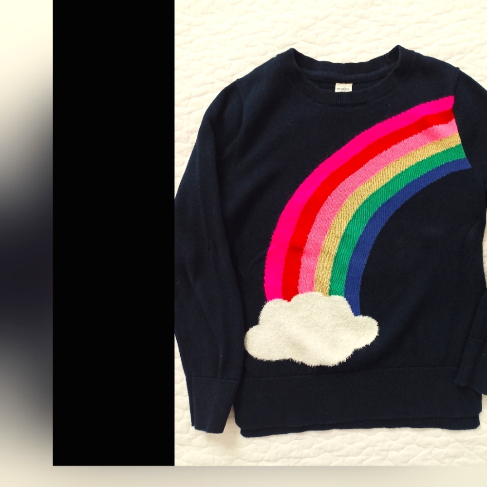 Girl Rainbow Sweater, Size 7